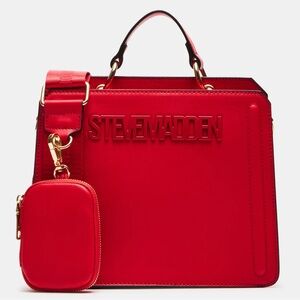NWT Tiktok VIRAL Steve Madden Evelyn Satchel Crossbody Convertible Chevy Red